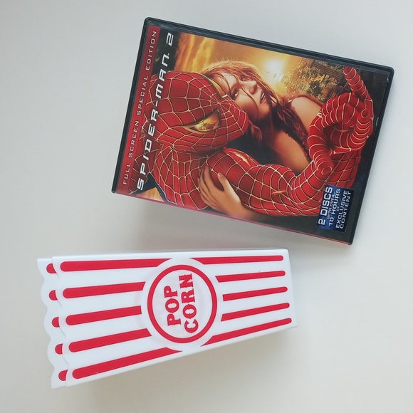 Spiderman 2 Full Screen Edition 2 Disc DVD  2 New Reusable Popcorn Containers - Picture 11 of 12